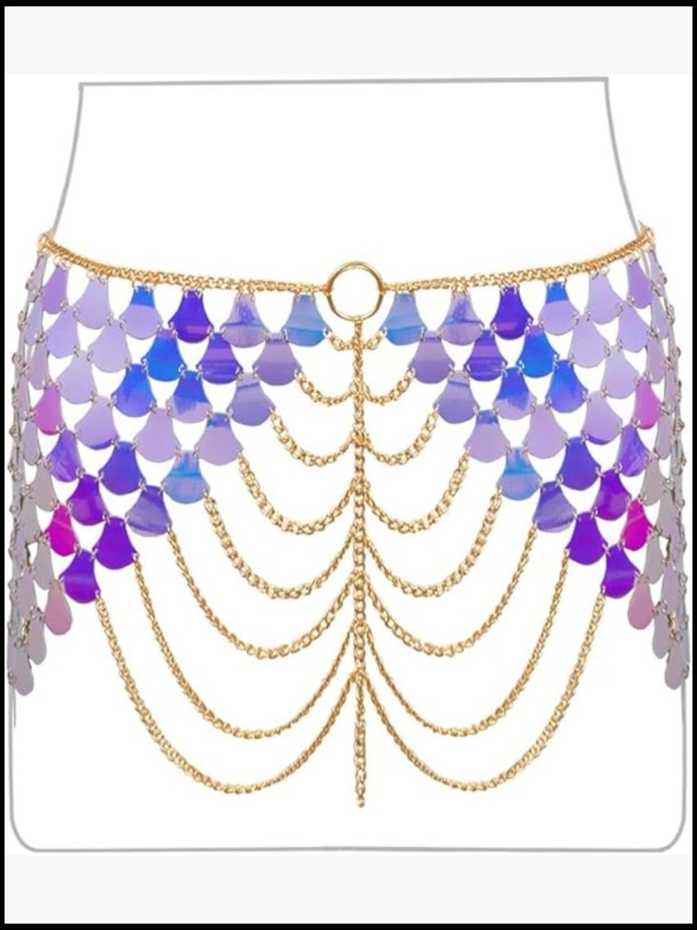 Two Piece Sequins Bikini Body Chain Suit Club Beach Body Jewelry Y2K